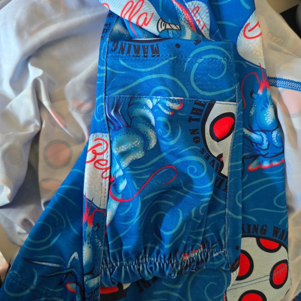 Pickleball Bella Drop Pleat Skort Lobster Monster Large Short under pockets Blue - Picture 8 of 10